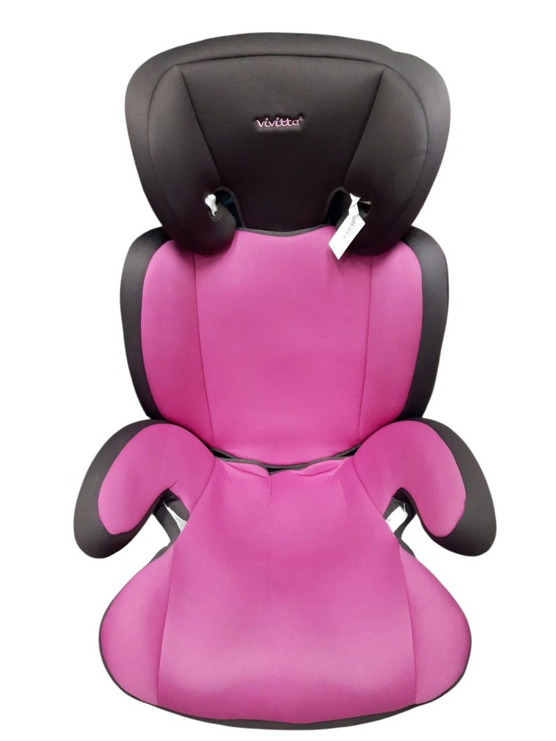 SILLA DE AUTO VIVITTA NEGRA CON ROSA SOLO ALZADOR