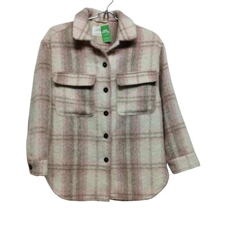 SOBRECAMISA PAÑO CUADRILLE ROSADO VERDE ZARA T11/12