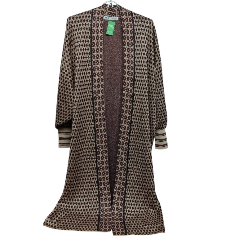 SACO LARGO DORADO AZUL BORDO ZARA TS GRANDE