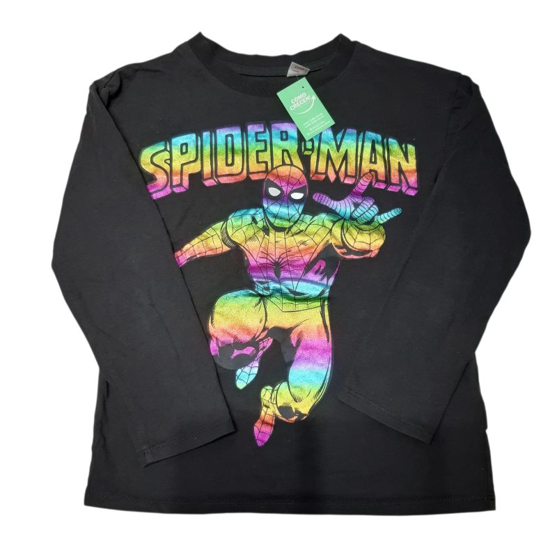 REMERA GRIS OSCURA SPIDER COLORIDO METALIZADO MARVEL T6/8