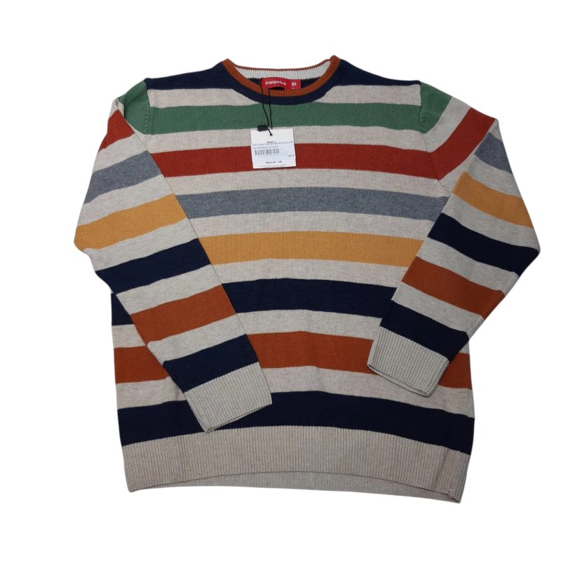 BUZO TEJIDO RAYADO MARRON AZUL NARANJA PAPPOLINO T8 NUEVO