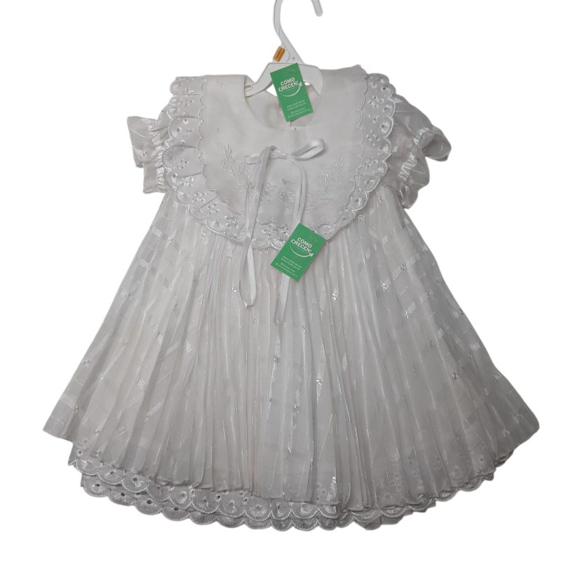 VESTIDO GASA BCO BRODERY DEUSA T1 APROX