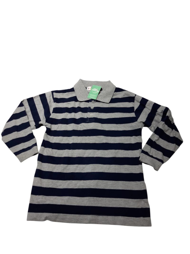 REMERA ALG RAYAS AZUL GRIS CUELLO BOTONES XUANZE T6 AP