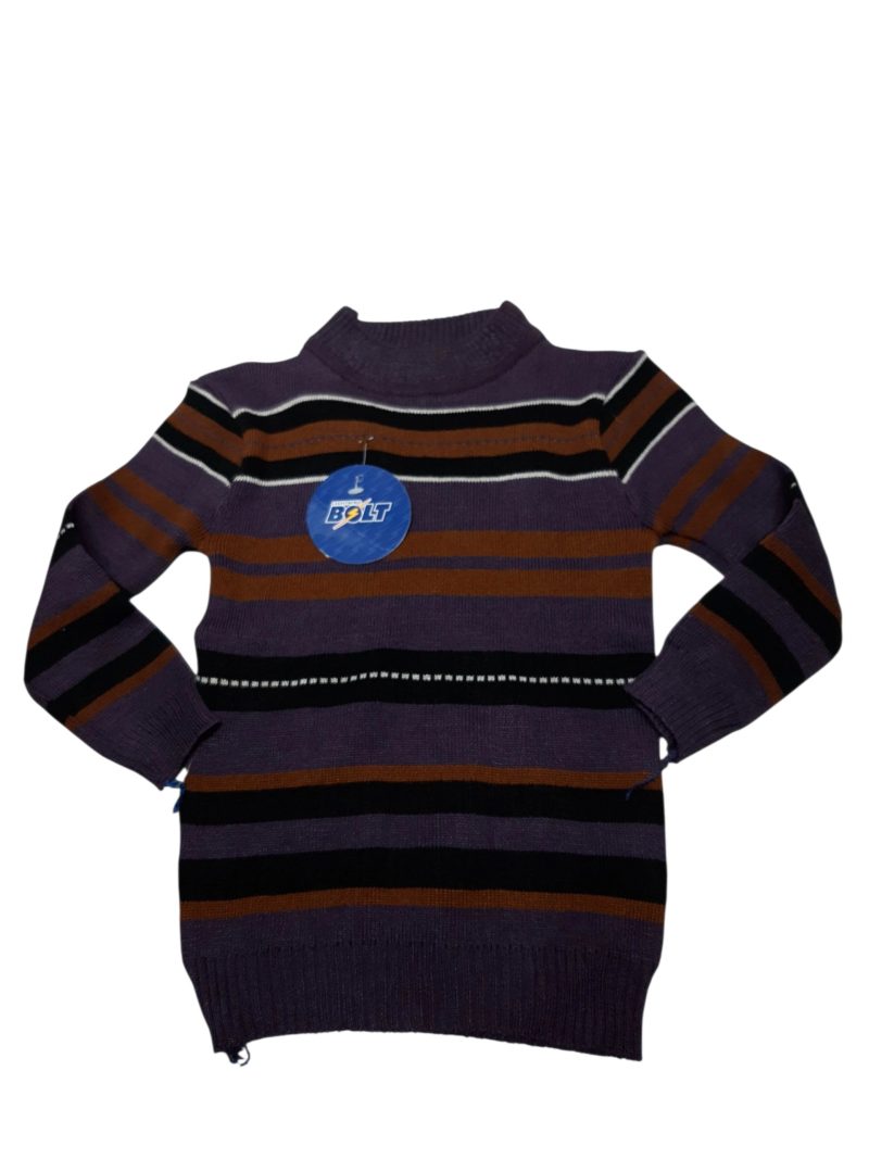 MEDIA POLERA LANILLA VIOLETA NEGRA MARRON T2 NUEVO BOLT