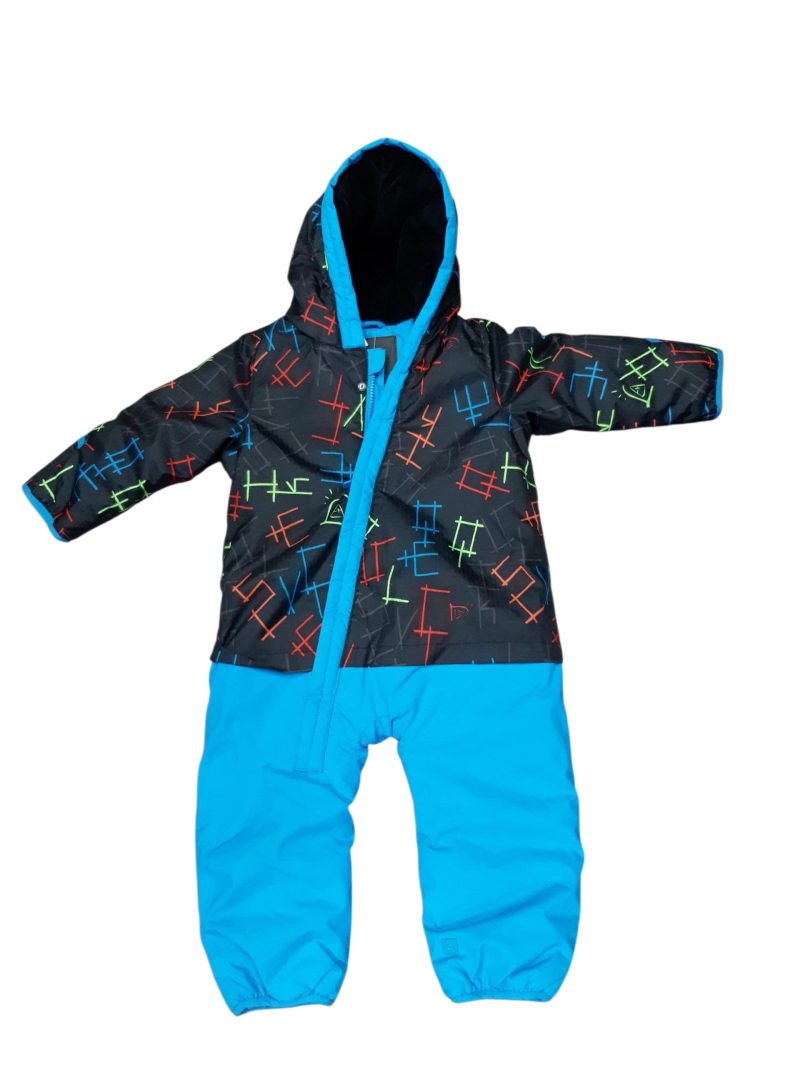 ENTERITO NIEVE NEGRO RAYAS DE COLORES BORDE TURQUESA QUICKSILVER T18M