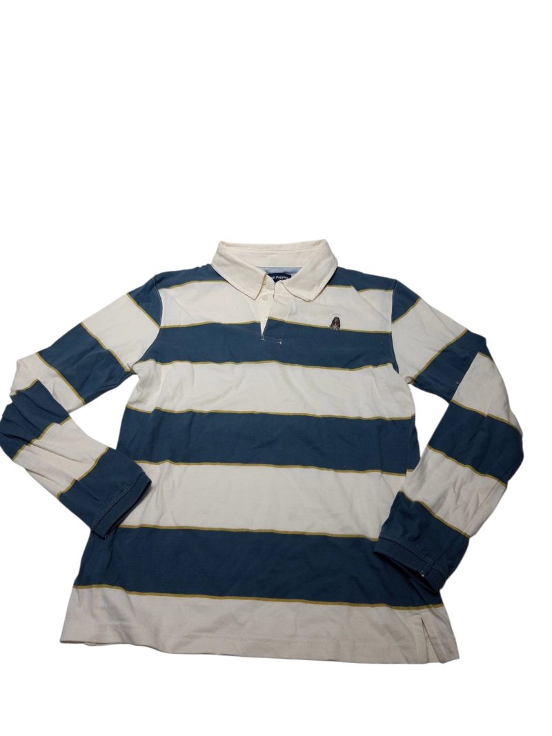 REMERA RAYADA BCA AZUL VERDE CUELLO HUSH PUPPIES T12