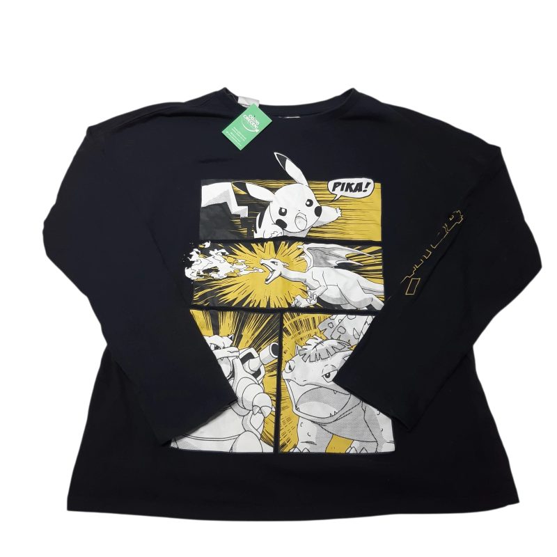 REMERA ALG NEGRA PIKACHU POKEMON LEFTIES T11/12