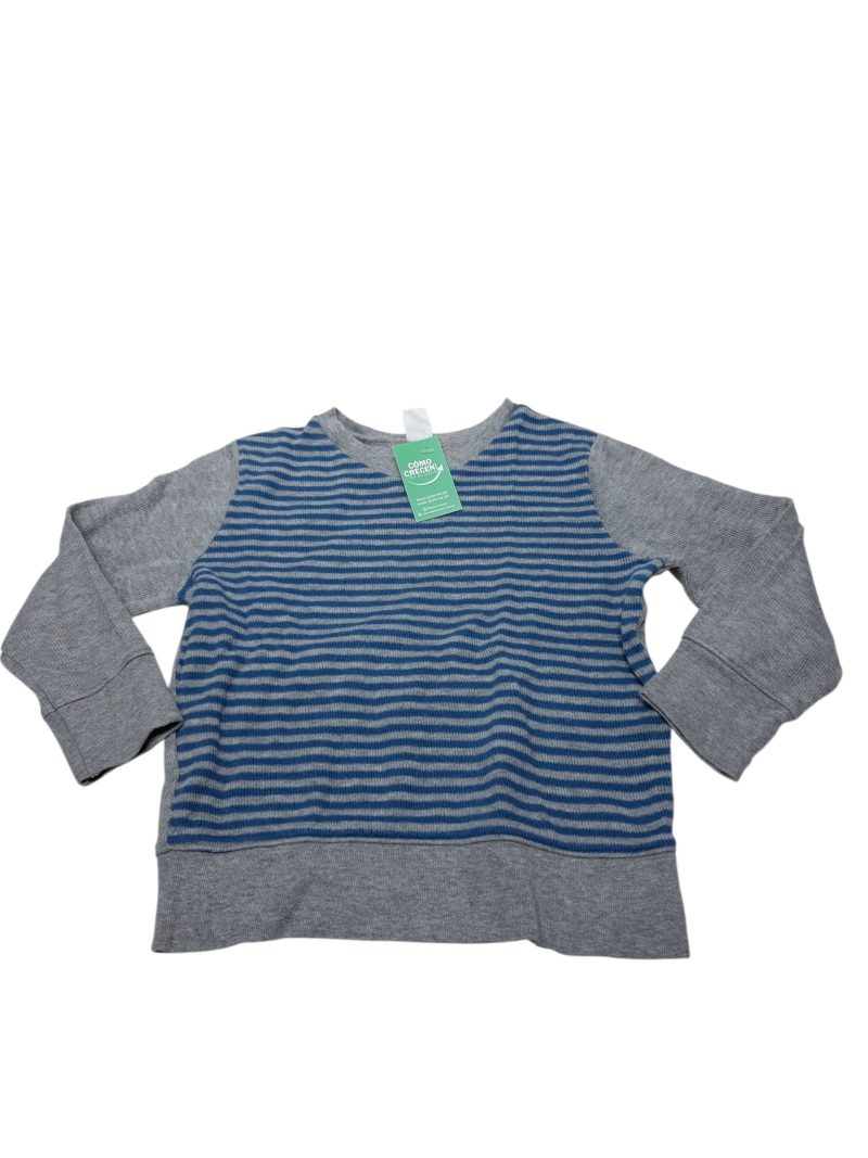 REMERA GRUESA GRIS RAY AZULES ESCOTE V OLD NAVY T3 FRIZ