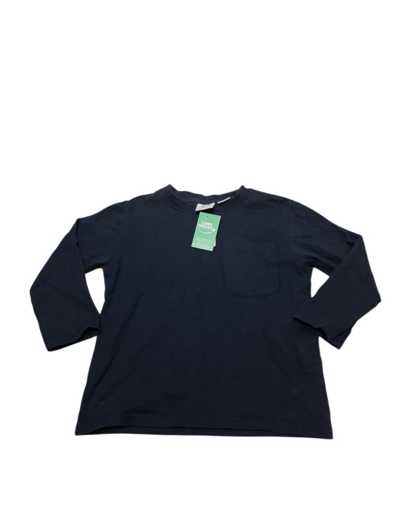 REMERA AZUL LISA BOLSILLO GRANDE ZARA T2/3 DEC