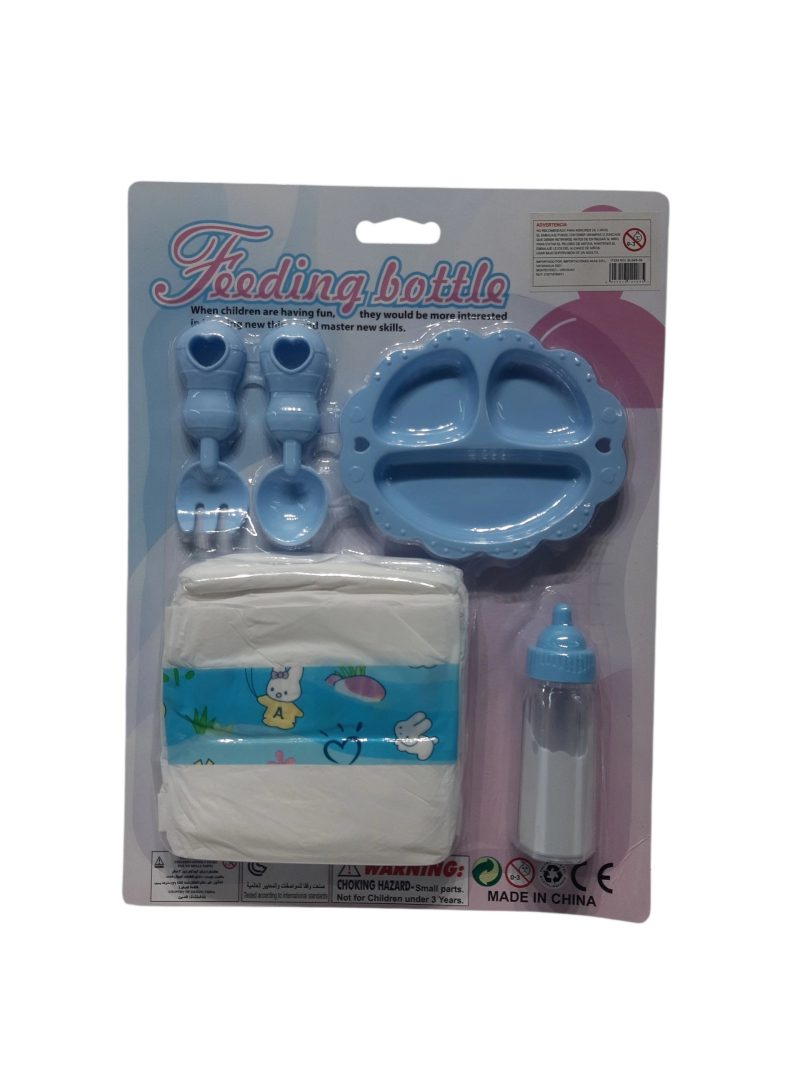 SET PAÑALES, PLATO, CUBIERTO Y MAMADERA PARA BEBOTE 64839