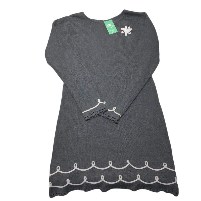 VESTIDO LANA GRIS BORDADO EN BCO T10AP FR SIN MARCA