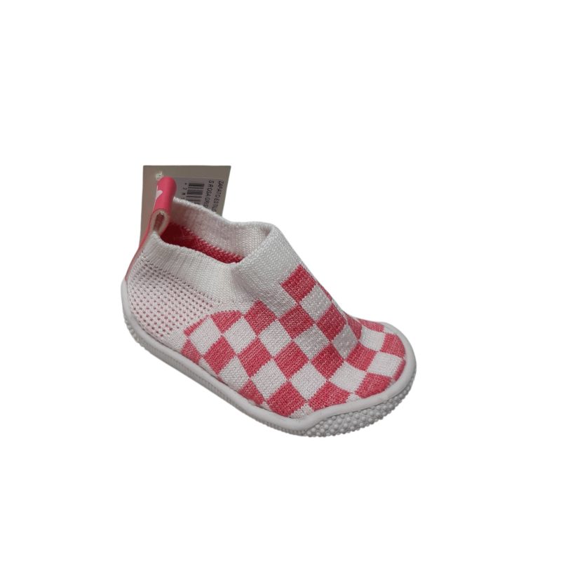 ZAPATO ESTILO PANTUMEDIA BCO CUADROS ROSA GRISINO T17