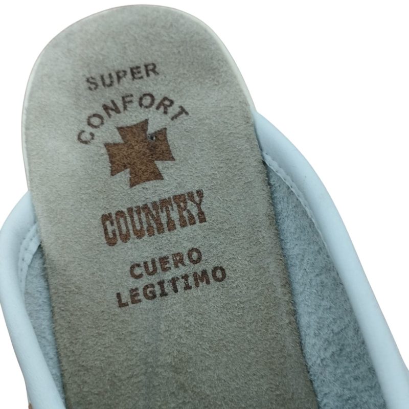 ZUECO CUERO BLANCO COUNTRY T 39 - Imagen 3