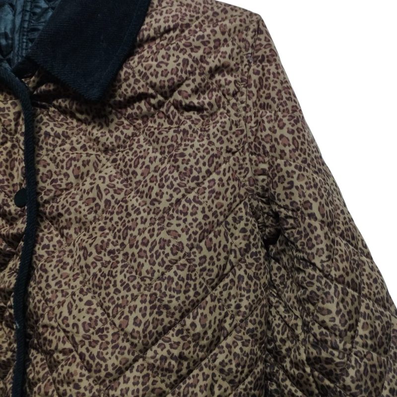 CHAQUETA NYLON MARRON NEGRO ANIMAL PRINT CUELLO PANA  T S AP - Imagen 2
