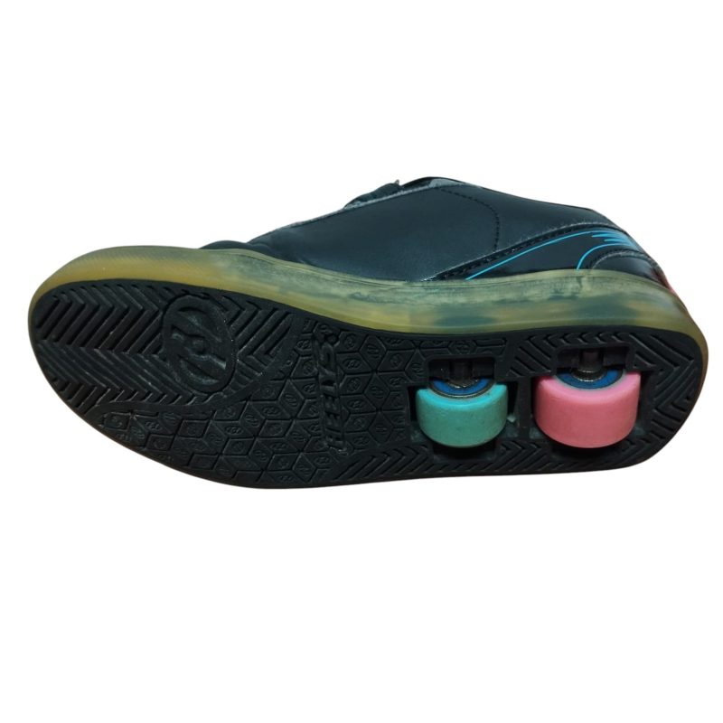 CHAMPIONES NEGROS ROSADO HEELYS T33 cuerina pelando - Imagen 3