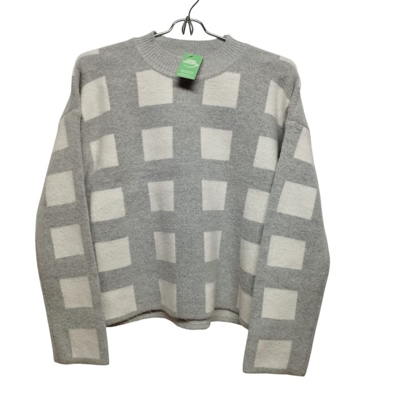 BUZO POLAR LANA GRIS BLANCO CUADRADOS PEACKLY TM
