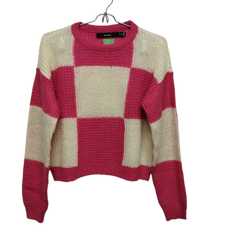 BUZO LANA CRUDO FUCSIA CUADRADOS VERO MODA T S FR