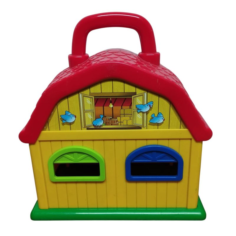 CASITA PLASTICO AMARILLO ROJO SE ABRE
