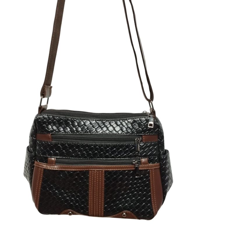 CARTERA TIPO LABRADA NEGRA MARRON SIN MARCA