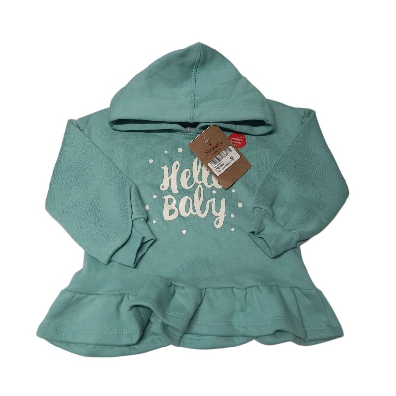 BUZO CON CAPUCHA VOLADO ALG CELESTE HELLO MIMO T2 NUEVO