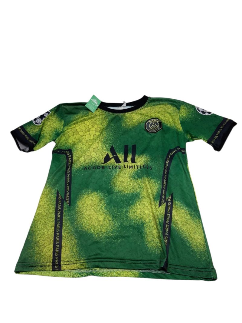 CAMISETA DE FUTBOL VERDE AMARILLO PARIS SAINT T8 AP REPLICA