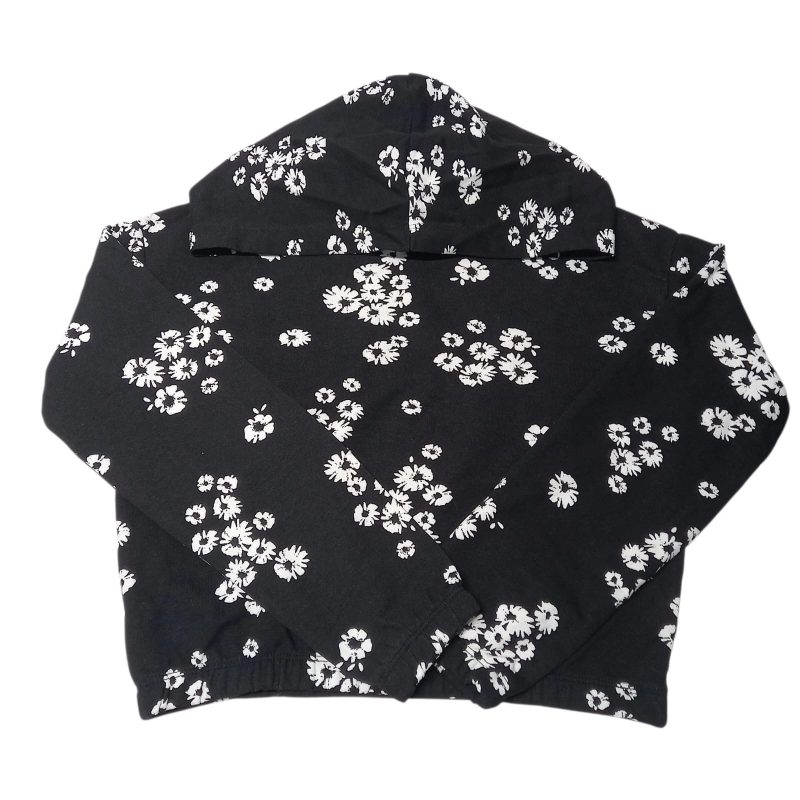 BUZO ALG NEGRO FLORES BCAS CAPUCHA H&M T8/10
