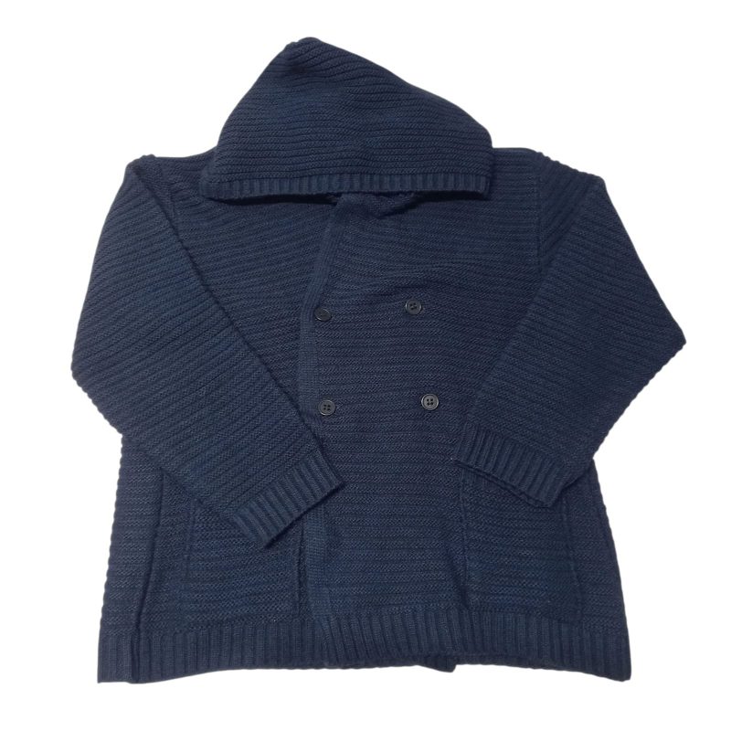 SACO TEJIDO AZUL CAPUCHA BOLSILLOS SIN MARCA T7/8 AP