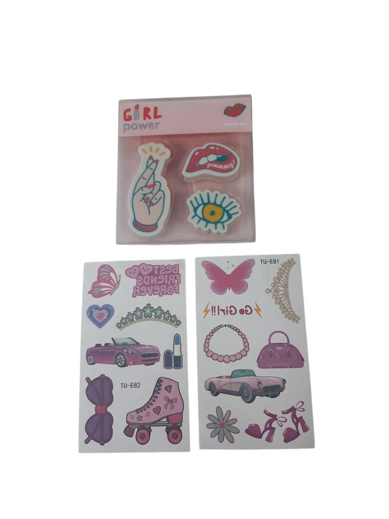 SET DE GOMAS LABIO DEDOS OJO CON STICKERS