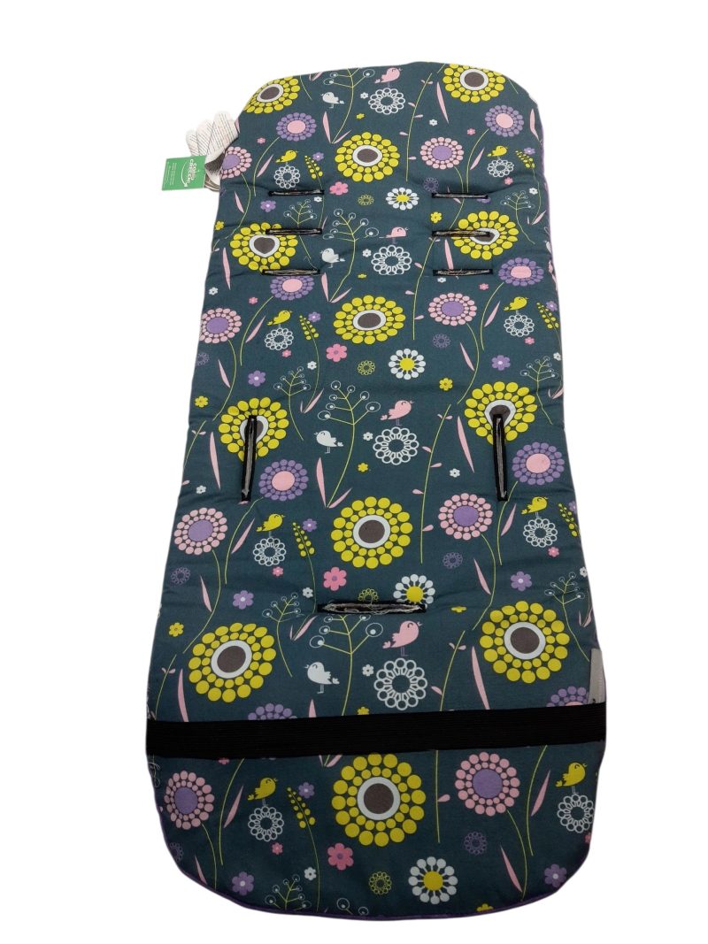 COLCHON PARA COCHE POLAR VIOLETA Y FLORES - Imagen 2