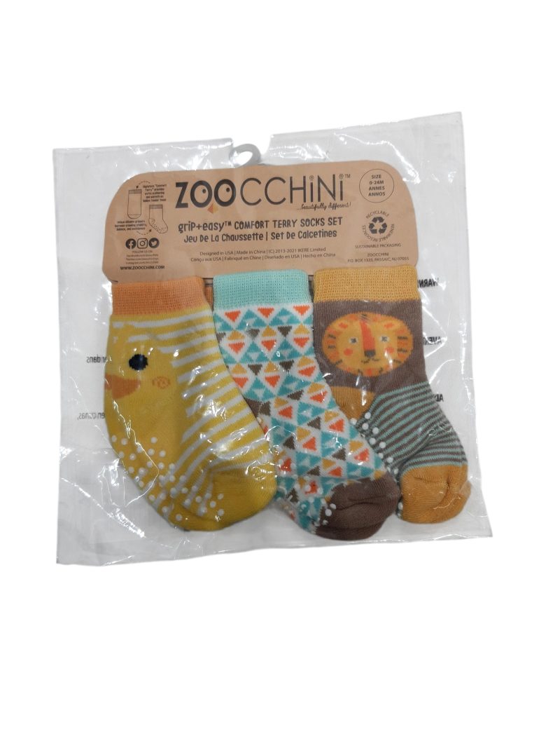 SET DE MEDIAS X3 CON ANTIDEZLIZANTE ZOOCCHINI T0/24M NUEVAS