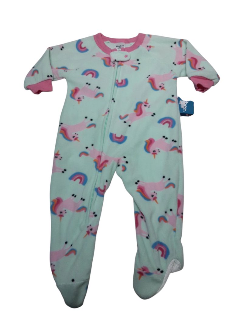 PIJAMA POLAR VERDE AGUA UNICORNIOS GERBER T12M NUEVO