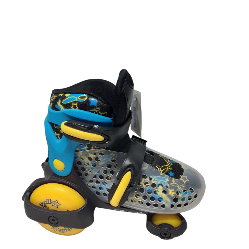 PATINES 4 RUEDAS NEGRO CELESTE AMARILLO FUN ROLL RASP