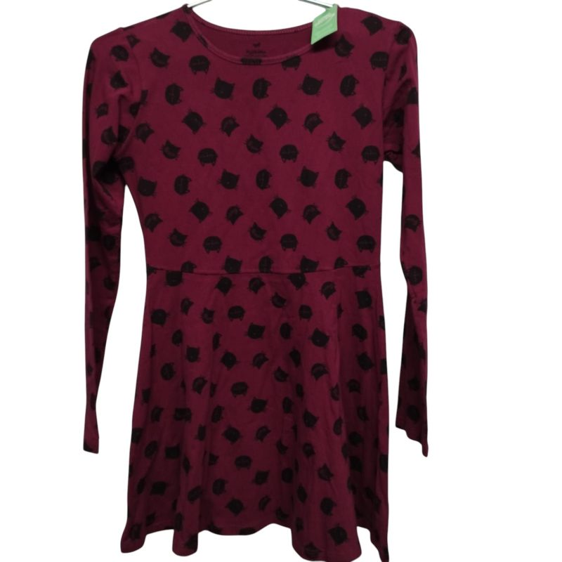 VESTIDO ALG BORDO CARA GATOS NEGRAS FUZARKA T13/14