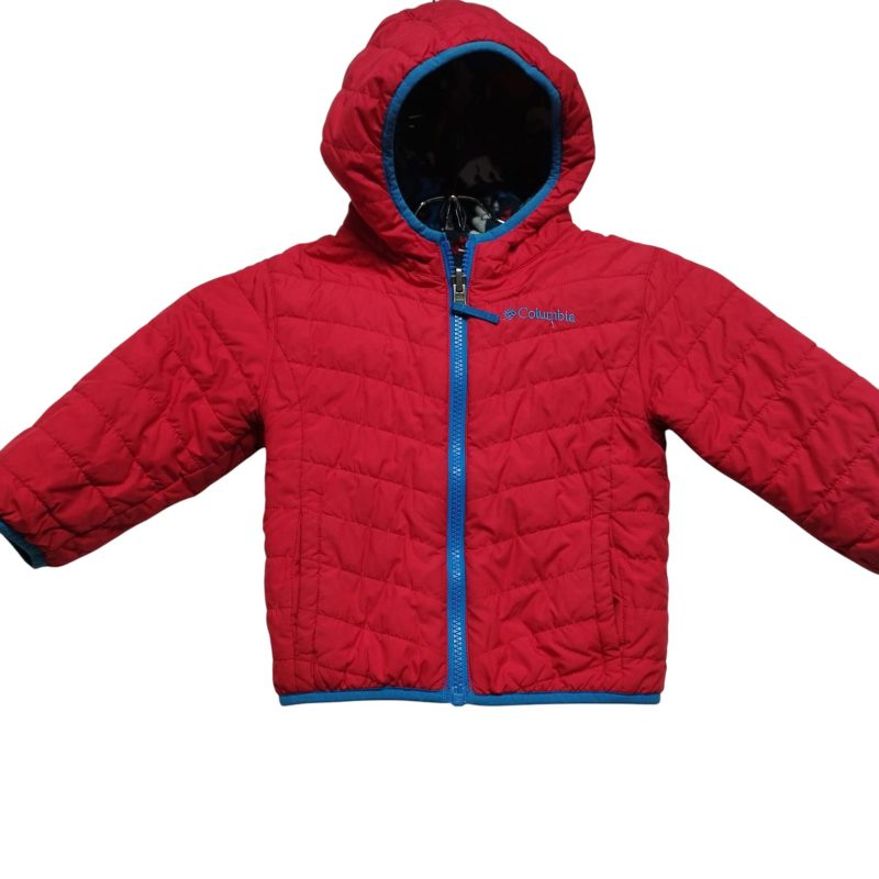 CAMPERA REVERSIBLE ROJO AZUL ANIMALES COLUMBIA T 2