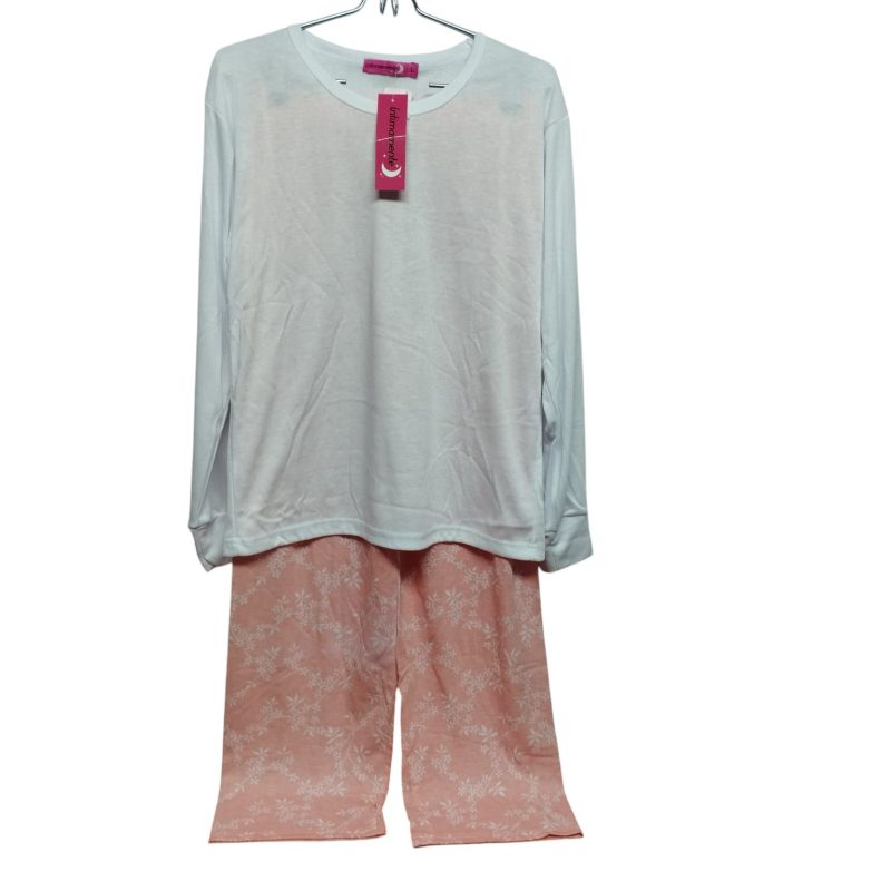 PIYAMA ALG REMERA BLANCA PANTALON ROSADO INTIMAMENTE TL NUEVO DET PANT
