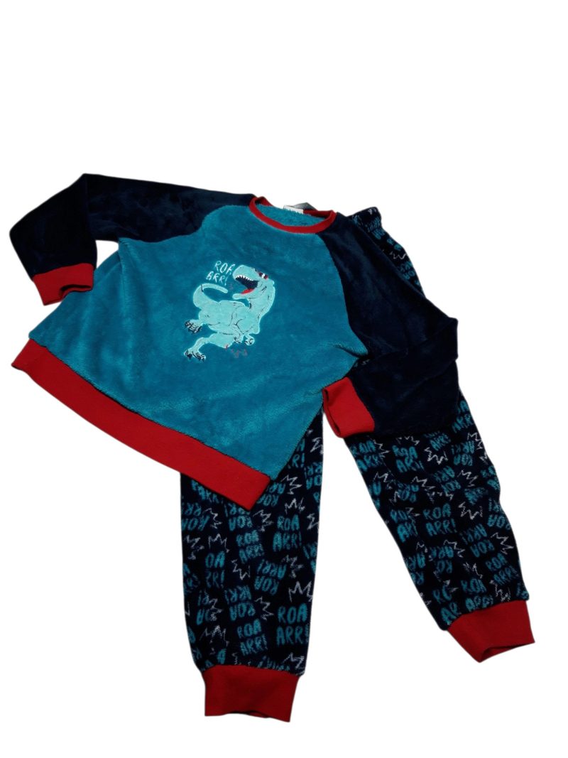 CONJ PIYAMA BUZO Y PANT PELUDITO AZUL ROJO DINO ACCESSORIES 5/6