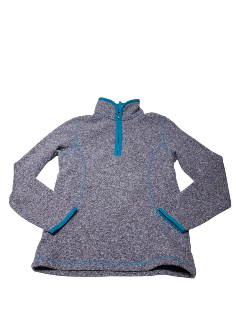 BUZO LANILLA POLAR LILA TURQUESA MEDIO CIERRE LANDS END T7/8 FR