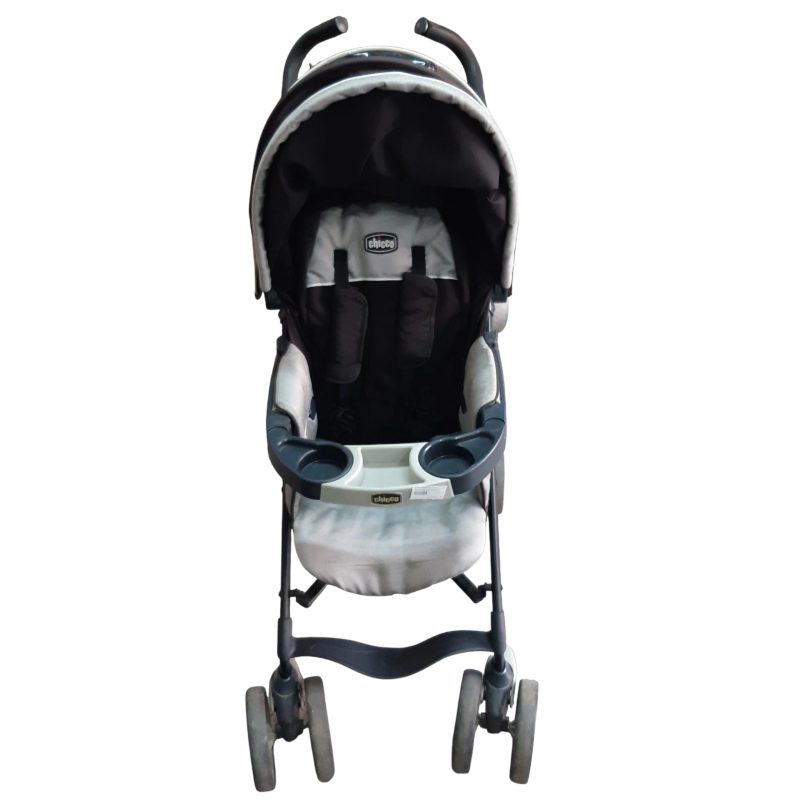 COCHE PARAGUITA CON BABYSILLA Y BASE NEGRO GRIS CHICCO manchitas dec - Imagen 3