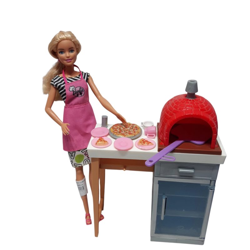 PIZZERIA ALIMENTOS MUEBLES Y ACC DE BARBIE CON MUÑECA