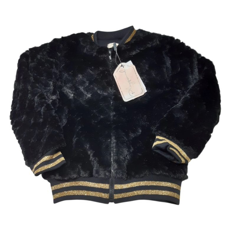 CAMPERA PELUDITA NEGRA Y DORADA NUEVA PLAYGROUND T6