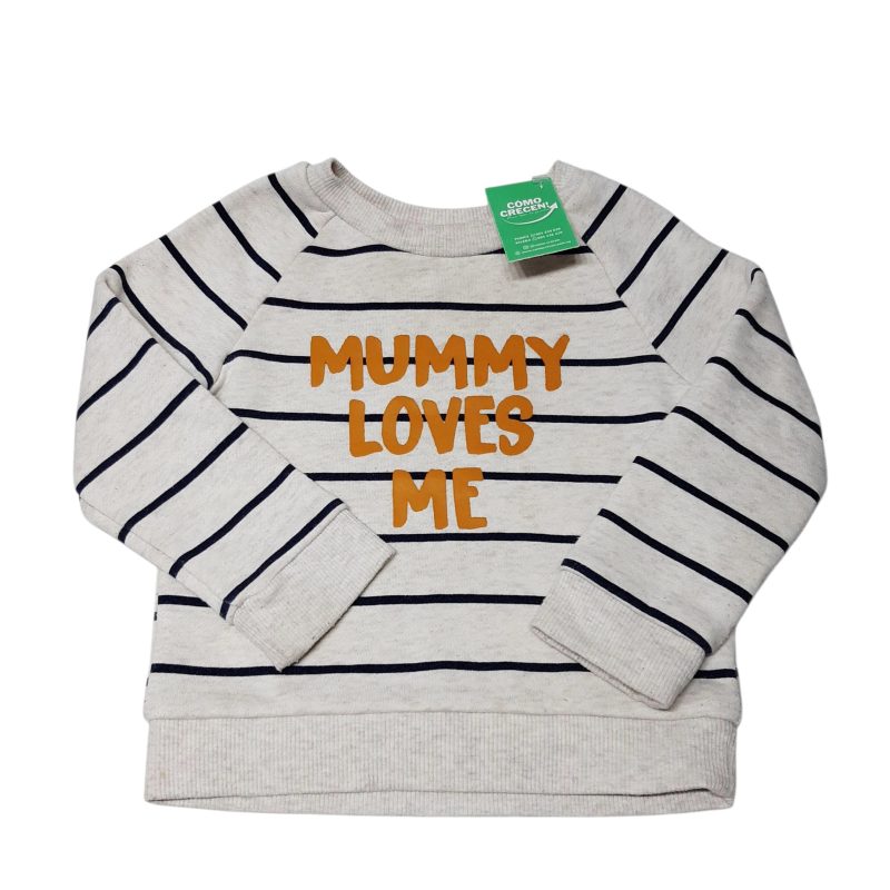 BUZO ALG FRANJA BEIGE AZUL MOSTAZA MUMMY PRIMARK T9/12M FR