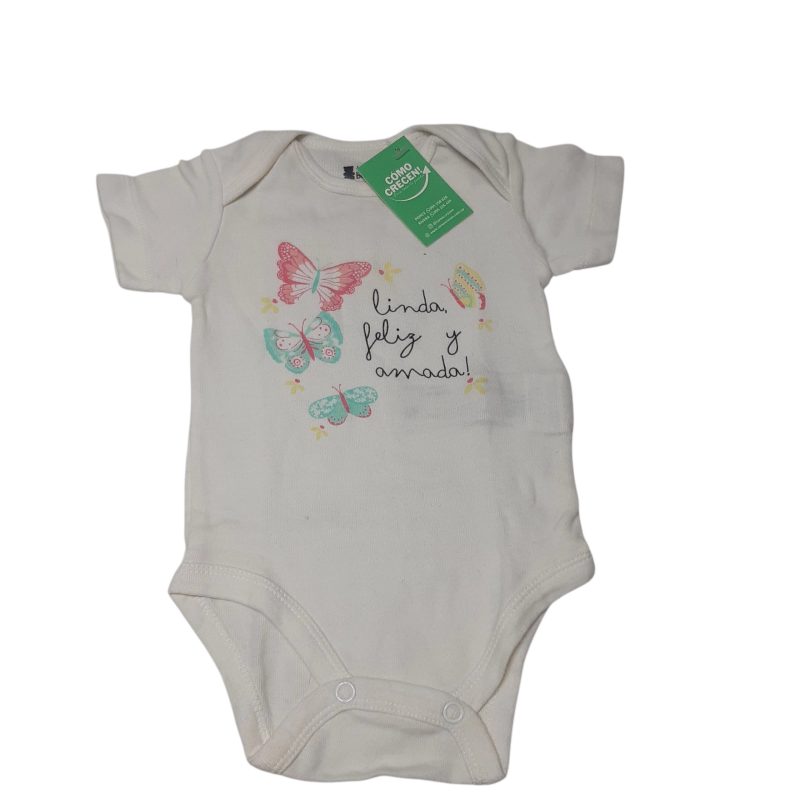BODY BCO MARIPOSAS TEDDY 0/3M
