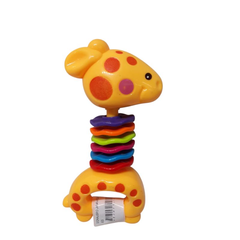 SONAJERO JIRAFA PLASTICO AROS COLORES