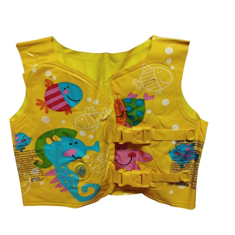 chaleco salvavidas amarillo peces tigre estrella caballito intex