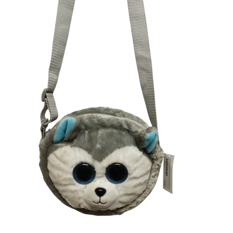 CARTERA PELUDITA GRIS PERRO SIBERIANO TY