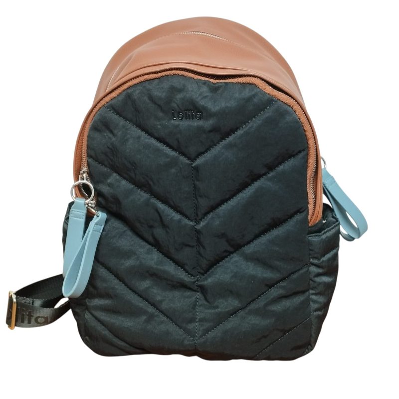MOCHILA NEGRA MARRON LOLITA DET CUERINA