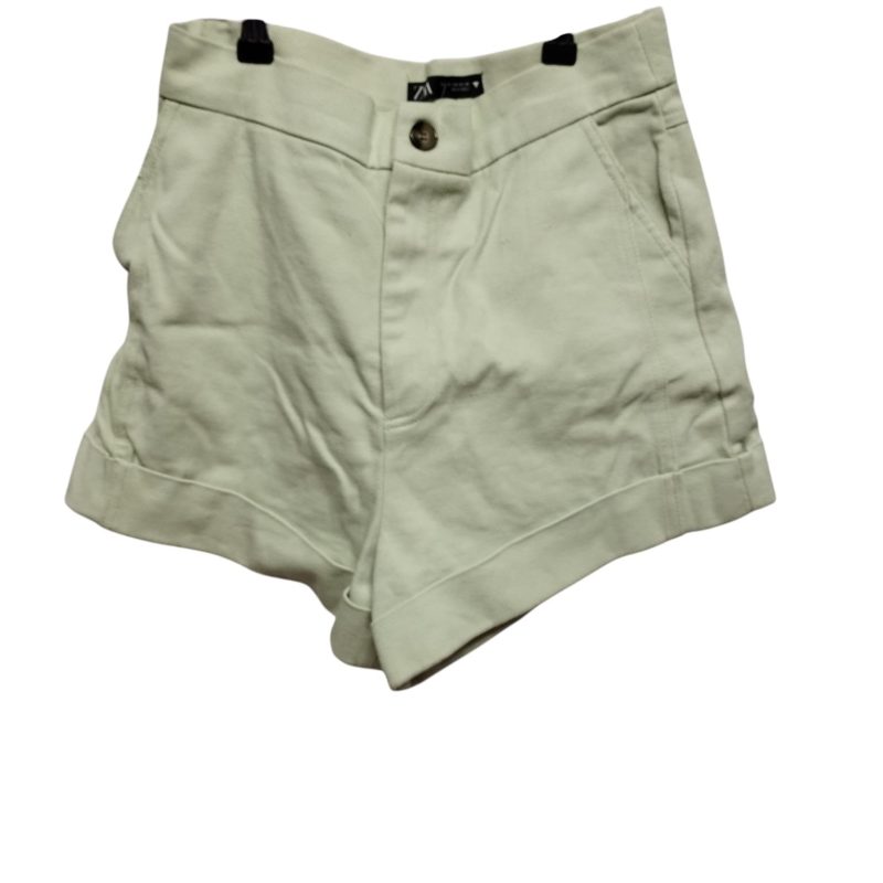 SHORT JEAN VERDE DOBLADILLO ZARA T XS