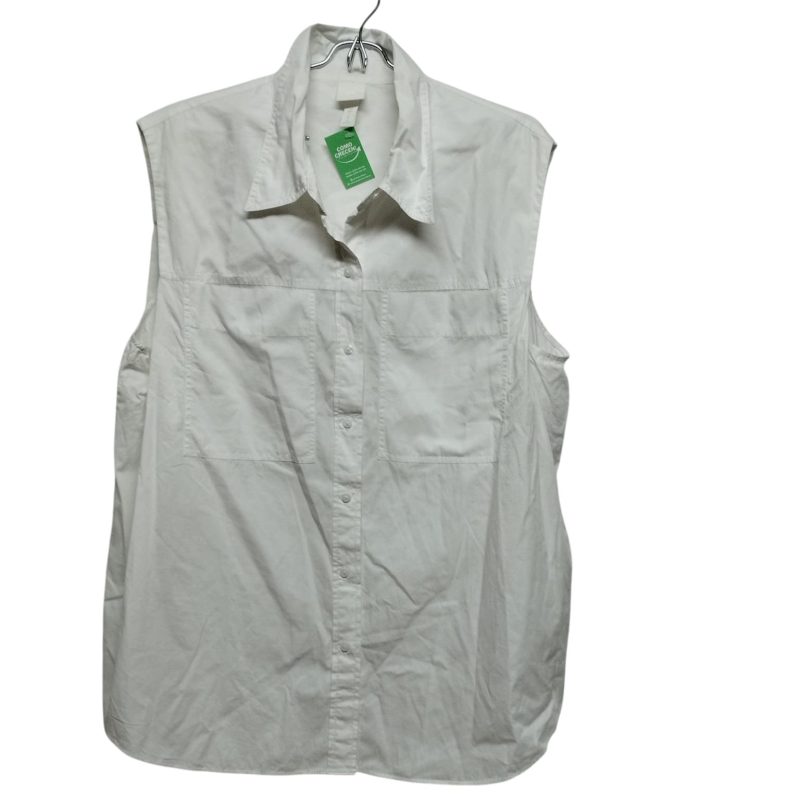 CAMISA SIN MANGAS BLANCA H&M TXL