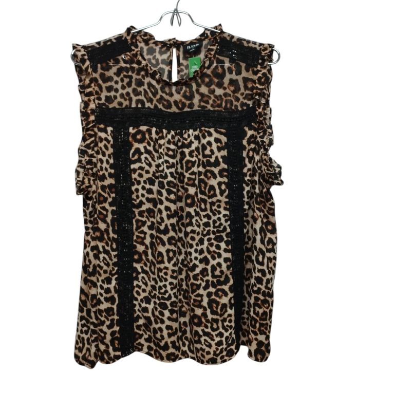 BLUSA SIN MANGAS ANIMAL PRINT DET BRODERIE ANA T XL