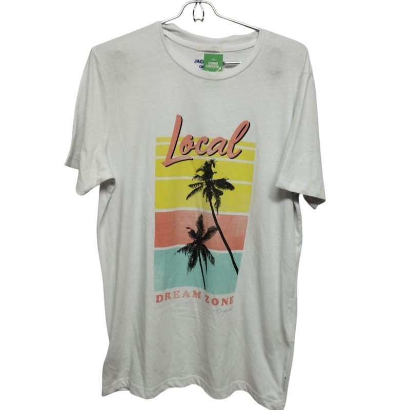 REMERA BCA CELESTE NARANJA AMARILLO PALMERAS JACK & JONES T M